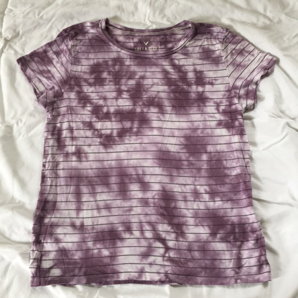 American Eagle purple tie dyed soft T-shirt